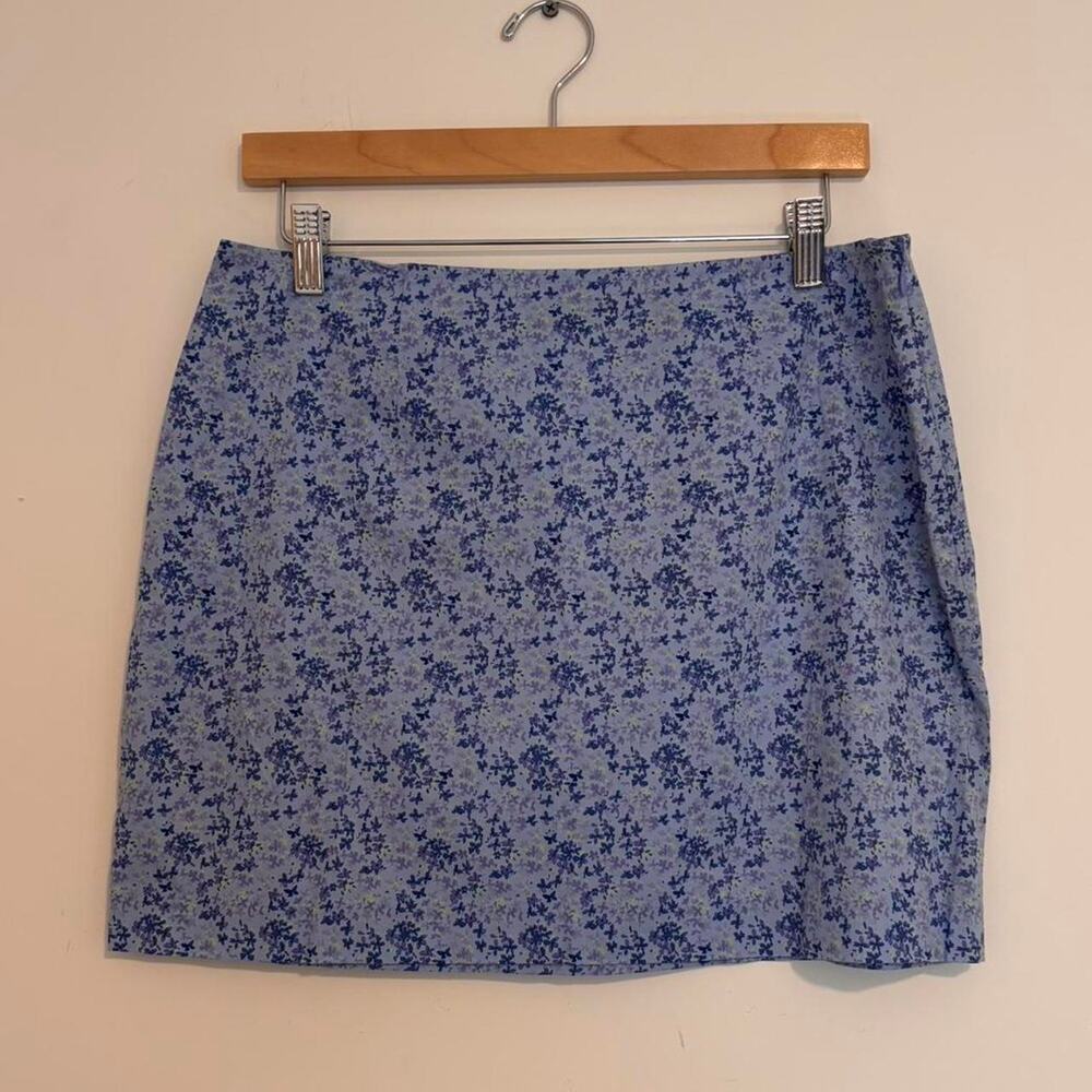 Vintage Express Blue Floral Mini Skirt